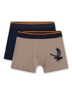 Majtki dla dzieci - Sanetta Bokserki (2 pary) w kolorze jasnobrązowo-granatowym - miniaturka - grafika 1