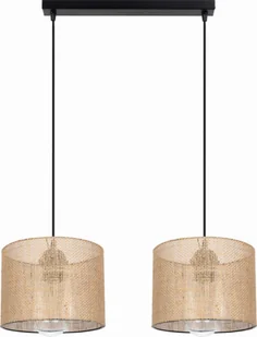 Lampa wisząca Solar Lampa wisząca żyrandol BOHO len 2 żarówki czarna - Lampy sufitowe - miniaturka - grafika 1