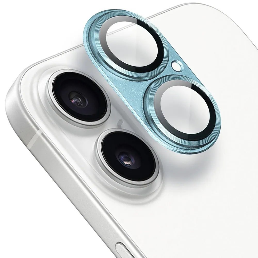Metalowa osłona na cały aparat do iPhone 16, niebieska