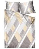 Pościel - Greno Pościel satynowa 160x200 szara beżowa geometria Pablo Frotex 23 - miniaturka - grafika 1