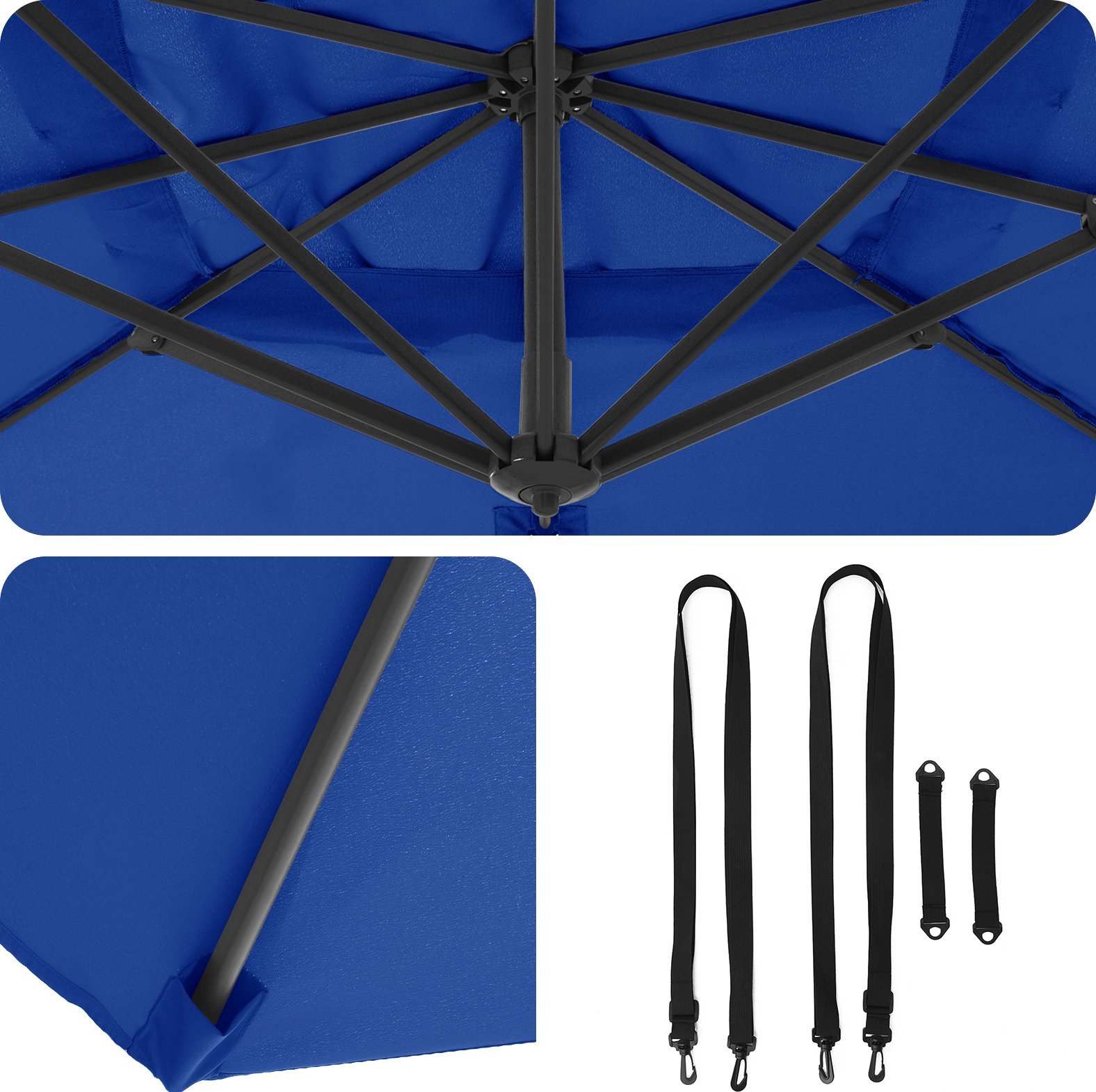 vidaXL Parasol Tarasowy Ażurowy niebieski Aluminium, Poliester 3m