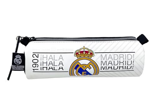 CyP Brands- Real Madrid, etui na długopisy, piórnik cylindryczny, przybory szkolne, kolor biały, oficjalny produkt, biała, Estandar