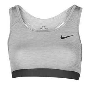 Nike Damski biustonosz W Nk Df Swsh Band Nonpded Bra Sports bra Smoke Grey/Htr/Black S - Biustonosze - miniaturka - grafika 1