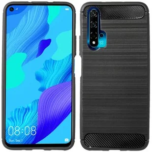 cofi1453® Silicone Case Bumper Carbon kompatybilny z HUAWEI NOVA 5T Etui TPU Miękkie etui na telefon komórkowy Pokrowiec ochronny Czarny - Etui i futerały do telefonów - miniaturka - grafika 1
