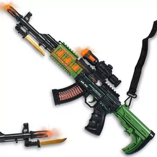 Karabin pistolet AK47 zabawka broń dla dzieci światło dźwięk na baterie - Zabawki interaktywne dla dzieci - miniaturka - grafika 1