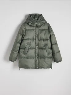 Reserved - Pikowana kurtka z kapturem - oliwkowy - Kurtki damskie - miniaturka - grafika 1
