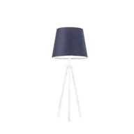 Lampy stojące - Nowoczesna lampka na stolik tripod BERGEN w biało-granatowej kolorystyce - miniaturka - grafika 1