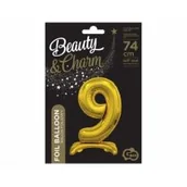 Balony i akcesoria - Godan Balon foliowy cyfra 9 złota - 74 cm BC-ASZ9 - miniaturka - grafika 1