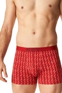 Majtki męskie - Bokserki męskie czerwone w drobny wzór MXH 516 Key - miniaturka - grafika 1