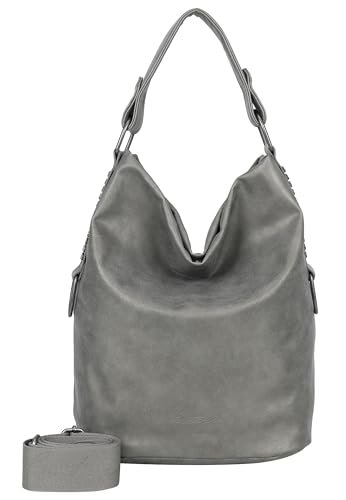 Fritzi Olga Limited Rivet Hobo torebka na ramię, wegańska sztuczna skóra, wzór nity, damska torebka z szerokim paskiem do tkania i zapięciem magnetycznym, 37 x 27 x 17 cm, brązowa