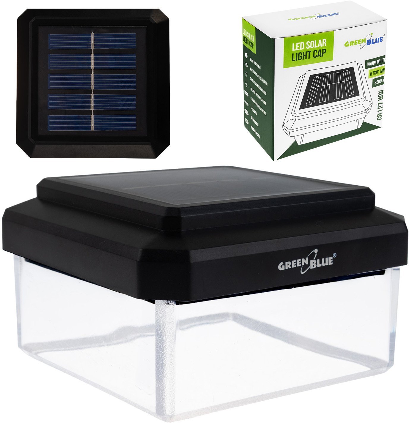 GreenBlue Lampa solarna na supek LED 80*80 GB127 WW