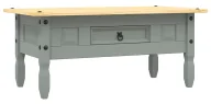 Ławy i stoliki kawowe - Drewniany stolik kawowy z szufladą szary + miodowy brąz P1-T19 - miniaturka - grafika 1