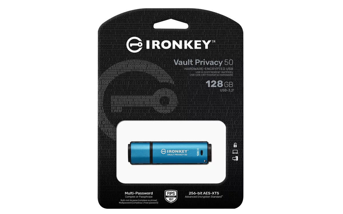 Pendrive, KINGSTON, IronKey Vault Privacy 50 128GB (IKVP50/128GB)