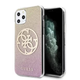 GUESS Guess Gradient Circle Glitter 4G etui na iPhone 11 Pro (Gold/Pink) GUHCN58PCUGLPGG - Szkła hartowane na telefon - miniaturka - grafika 1