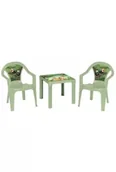 Zabawy w naśladowanie dorosłych - Stolik i dwa krzesła pastel zielony - miniaturka - grafika 1