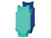 Body dla niemowląt - lupilu® Body niemowlęce z bawełny organicznej, 2 sztuki (50/56, Niebieski/ turkusowy) - miniaturka - grafika 1