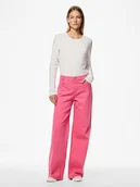 Spodnie damskie - Pieces Dżinsy - Regular fit - w kolorze różowym - miniaturka - grafika 1