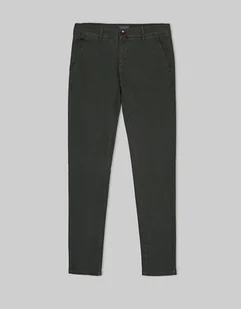 Męskie spodnie materiałowe casual menfi ciemnozielony (z1) slim fit - Spodnie męskie - miniaturka - grafika 1
