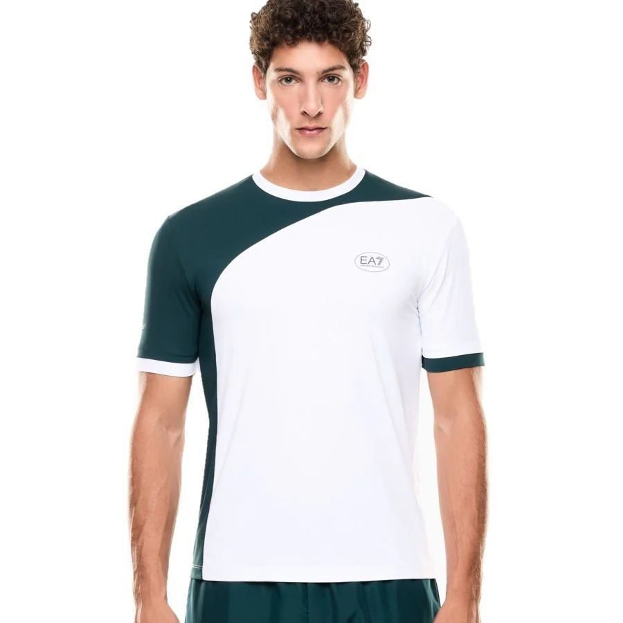 t-shirt sport tennis i padel uomo ea7 7m000840 af13689 f0039 white/green