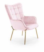 Fotele - CASTEL 2 fotel wypoczynkowy złoty / jasny różowy  - miniaturka - grafika 1