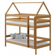 Łóżka dla dzieci i młodzieży - Skandynawskie łóżko dziecięce piętrowe domek, olcha - Zuzu 3X 180x90 cm - miniaturka - grafika 1