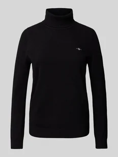 Sweter z dzianiny z golfem model ‘EXTRAFINE’ - Swetry damskie - miniaturka - grafika 1