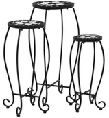 Meble ogrodowe - Zestaw trzech czarno-białych stolików A8-T17 - miniaturka - grafika 1