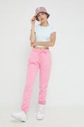 Spodnie damskie - adidas Originals spodnie dresowe damskie kolor różowy gładkie - miniaturka - grafika 1