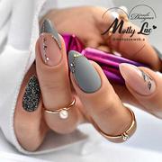 Lakiery hybrydowe - Molly Lac Lakier hybrydowy MollyLac Glamour Women Luxury Grey 10 g Nr 6 - miniaturka - grafika 1