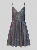 Sukienki - Sukienka koktajlowa z dekoltem w serek - miniaturka - grafika 1