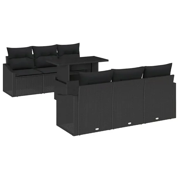 Zestaw Sofa Ogrodowa z Polirattanu 7-częściowy, Brązowy