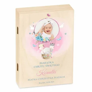 Sztućce dla dzieci zestaw w drewnianym etui z nadrukiem - Pamiątka Chrztu Świętego - miniaturka - grafika 1
