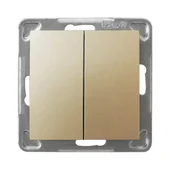 Klawisze i ramki - Ospel Impresja złoty - łącznik podwójny krzyżowy ŁP-19Y/m/28 - miniaturka - grafika 1