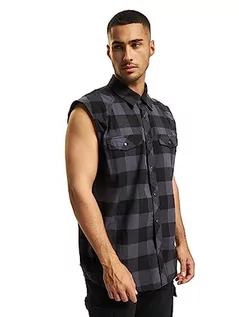 Koszule męskie - Brandit Męska koszula bez rękawów, czarno-szary, M - grafika 1