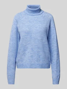 Sweter z wywijanym kołnierzem o kroju regular fit z długimi raglanowymi rękawami model ‘JULIANA’ - Swetry damskie - miniaturka - grafika 1