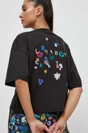 Koszulki sportowe damskie - Puma t-shirt bawełniany X Liberty damski kolor czarny - miniaturka - grafika 1