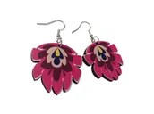 Kolczyki - Drewniane Kolczyki Folk - Kwiat Łowicki - miniaturka - grafika 1