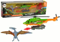 Samoloty i helikoptery - ZIELONY HELIKOPTER ZESTAW TRANSPORT DINOZAURA - miniaturka - grafika 1