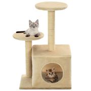 Drapaki dla kotów - vidaXL Drapak dla kota ze sizalowymi słupkami, 60 cm, beżowy - miniaturka - grafika 1