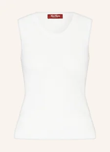 Max Mara Studio Top Z Dzianiny Pedone weiss - Koszulki i topy damskie - miniaturka - grafika 1