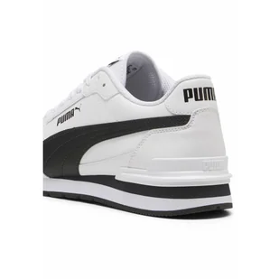 Skórzane sneakersy unisex ST Runner v4 PUMA White Black Cast Iron Gray - Buty trekkingowe damskie - miniaturka - grafika 1