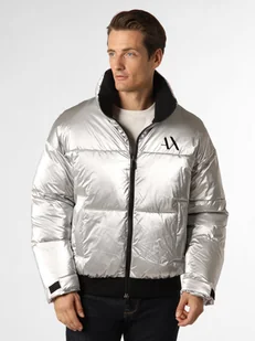 Armani Exchange Męska kurtka pikowana Mężczyźni Sztuczne włókno srebrny jednolity, L - Kurtki męskie - miniaturka - grafika 1