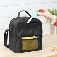 Miseczki i talerzyki dla dzieci - Badabulle Torba termiczna Pick & Go, z wieloma kieszeniami, czarna - miniaturka - grafika 1