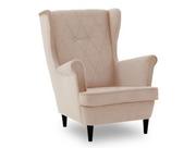 Fotele - Fotel uszak, styl skandynawski, Crem, 81x85x102 cm, beżowy - miniaturka - grafika 1