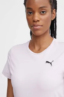 Koszulki sportowe damskie - Puma t-shirt bawełniany  BETTER ESSENTIALS damski kolor fioletowy 675986 - grafika 1