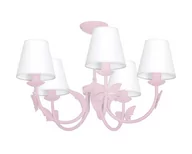 Lampy sufitowe - Milagro Lampa wisząca dziecięca MOTYLEK 5xE14/60W różowa - miniaturka - grafika 1