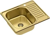 Zlewozmywaki - Zlewozmywak Steiner KEVIN 116 SteelQ zlewozmywak PVD z syfonem i zaślepką kol. złoty 1-komorowy z/o złoty - miniaturka - grafika 1