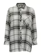 Bluzki damskie - ONLY Damska bluzka Onlkarolina L/S Noos WVN, Black/Checks:Cloud Dancer, XS - miniaturka - grafika 1