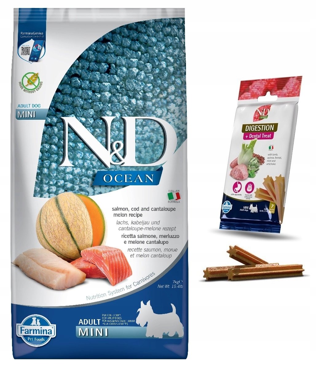 Farmina N&D Ocean Dog Adult Mini salmon cod & canatloupe melon 7 kg
