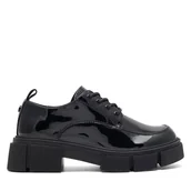 Buty dla dziewczynek - Loafersy DeeZee CS6191-07 Czarny - miniaturka - grafika 1